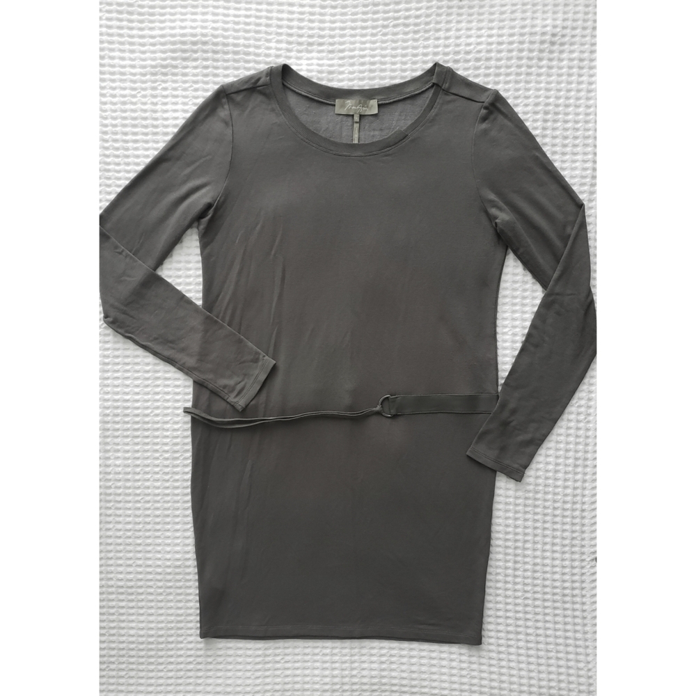 MAX AZRIA olive belted longsleeve sheath dress  L
